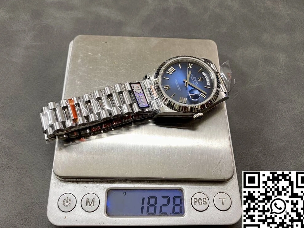 Factory Blue QF Steel Rolex 228239-0076 Deep Tungsten Day v5 Dial Date 1231